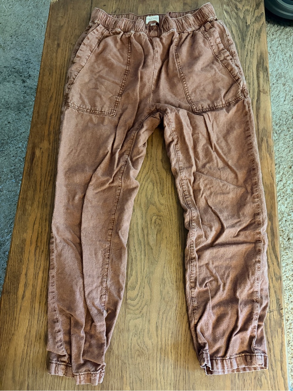 Women’s Dusty Rose Linen-Blend Pilcro Pants